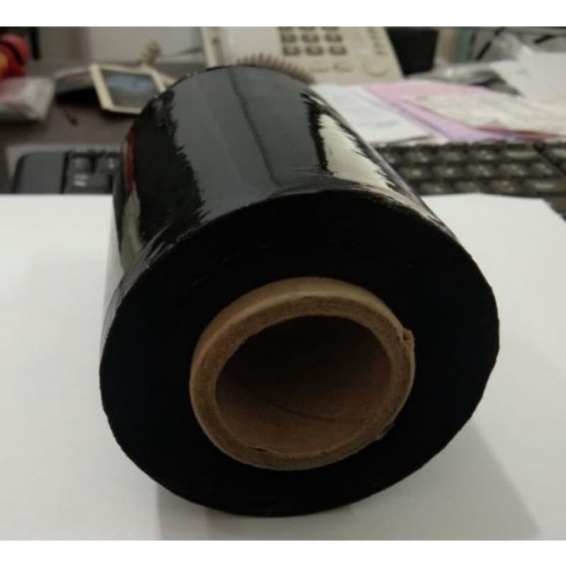 Jual Stretch film hitam lebar 10 cm x panjang _+ 250 M plastik warping