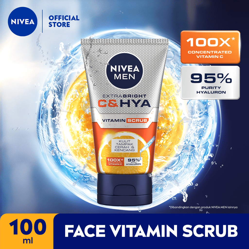 Jual NIVEA MEN Vitamin Scrub Extra Bright C&HYA 100ml Menghaluskan