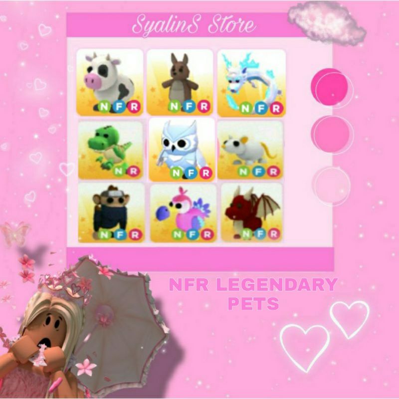 Jual NFR ADOPT ME PETS trex,dragon,golden rat,ninja monkey,dodo