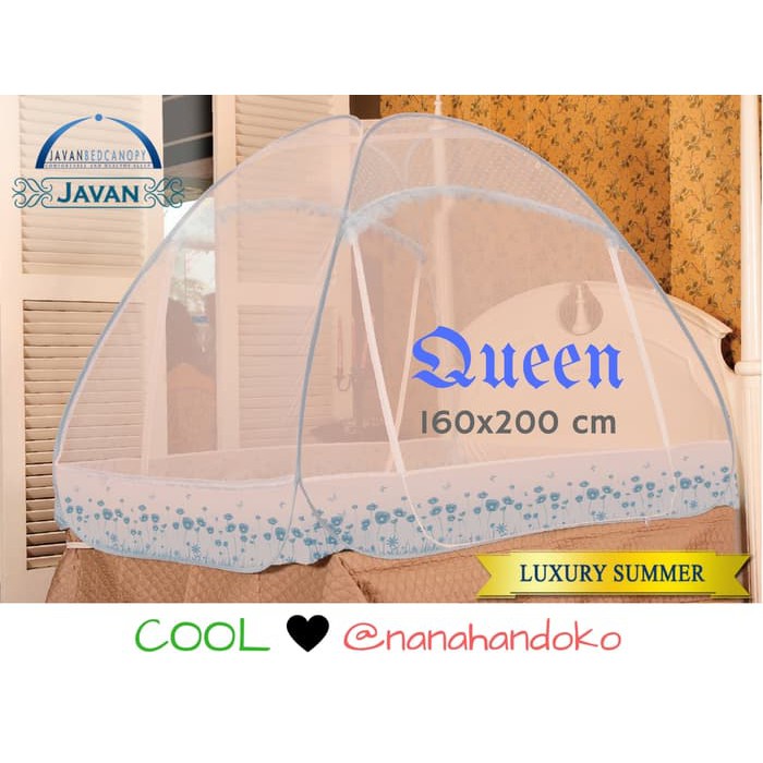 Jual Kelambu Lipat Bed Canopy Javan Luxury Summer Blue Queen (160x200cm