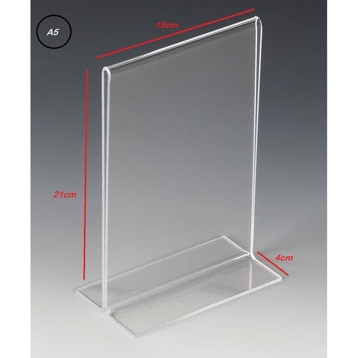Jual Tent card acrylic A5 / Akrilik tempat menu brosur/display menu 2