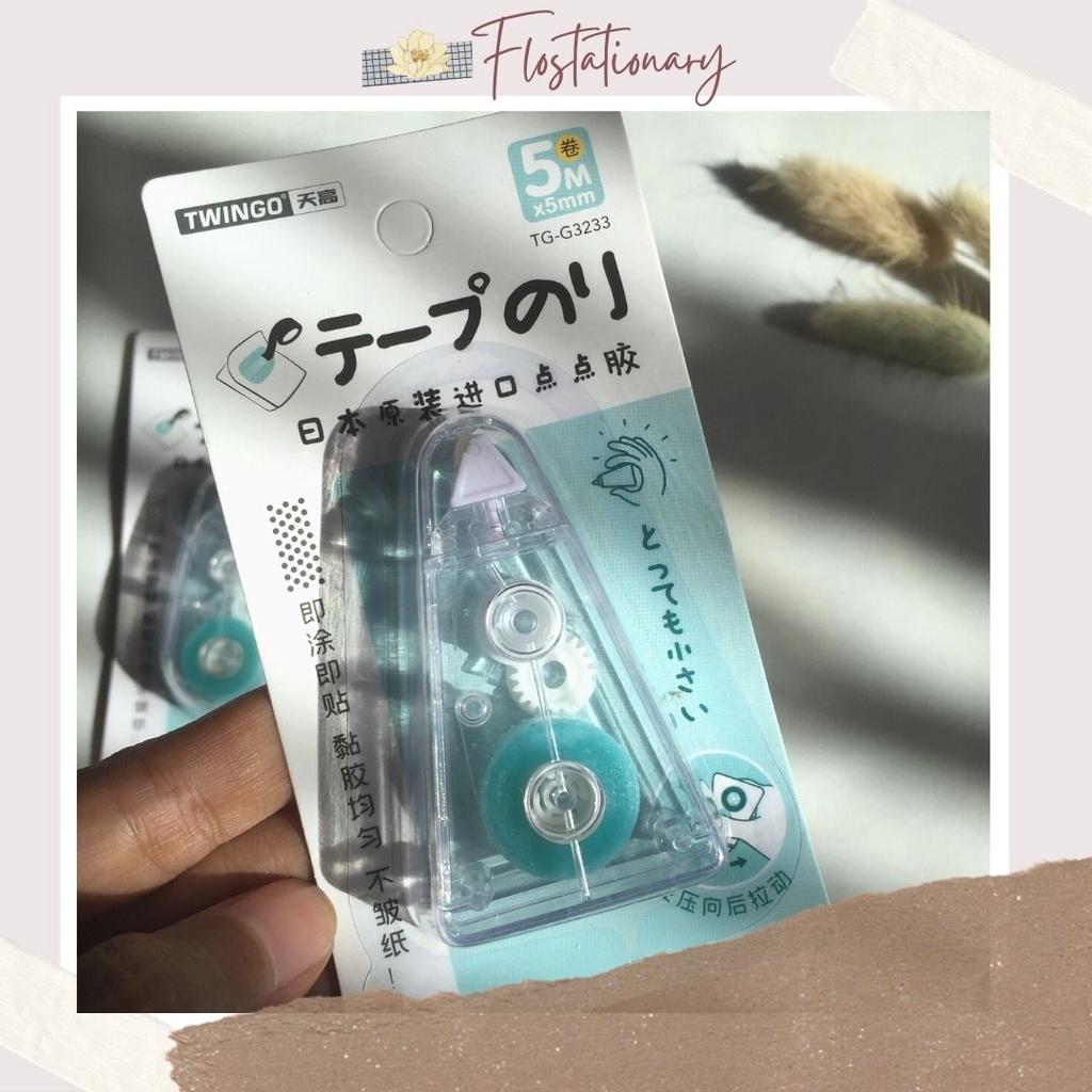 Jual [FS] 3 Shape Glue Tape Transparan Aesthetic Muji Style Lem Roller