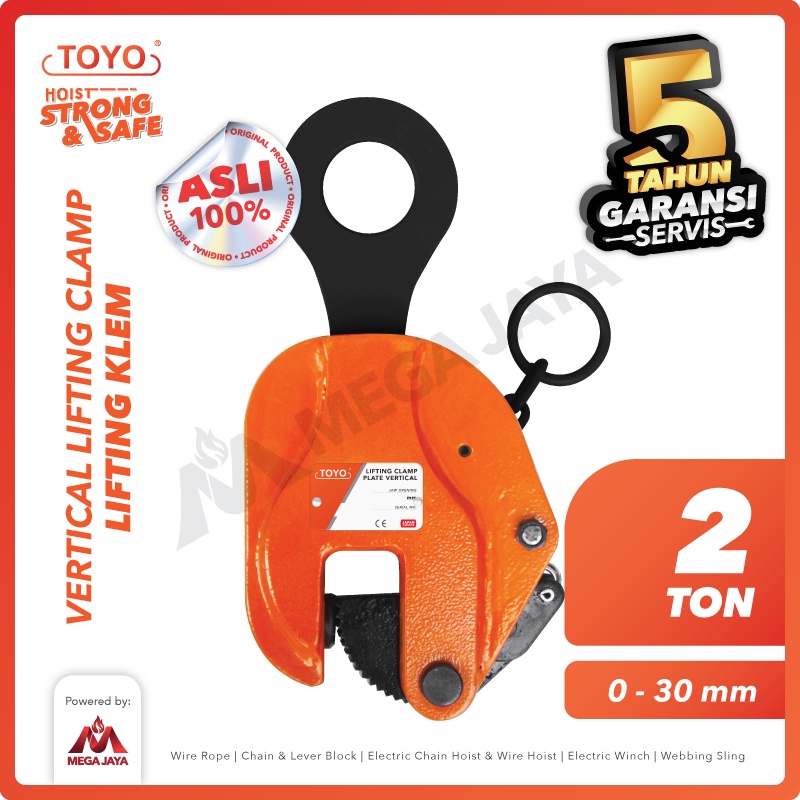 Jual TOYO Vertical Lifting Clamp 2 Ton Shopee Indonesia