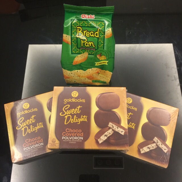 Jual Goldilocks Choco Covered Polvoron BONUS Oishi Bread Pan Onion