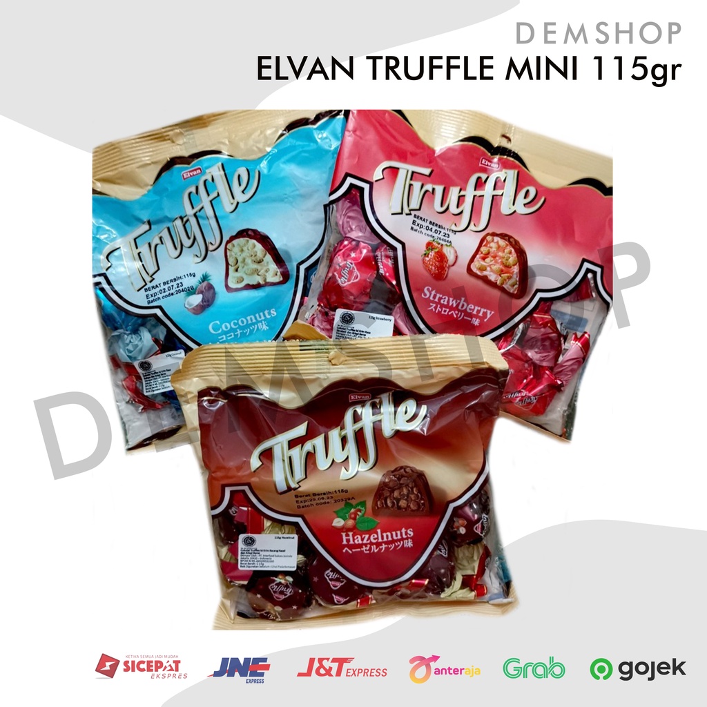 Jual Coklat Elvan Truffle Chocolate 115gr Cokelat Hazelnut Strawberry
