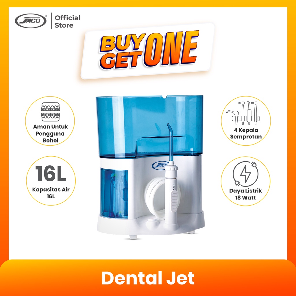 Jual BUY 1 GET 1 Water Flosser Water Pik Pembersih Kerang Gigi Natural Jaco Dental Jet 2 Unit