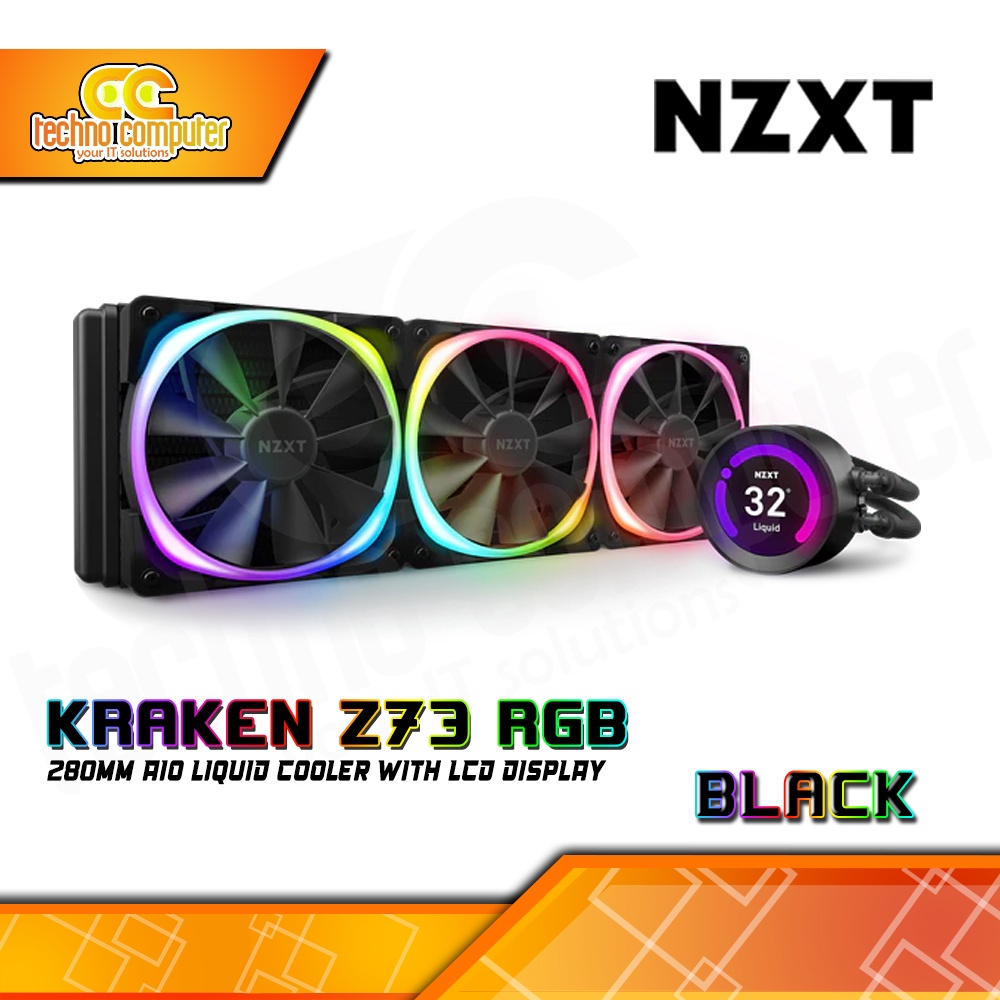 Jual CPU COOLER NZXT KRAKEN Z73 RGB with LCD Display Black 360mm AIO