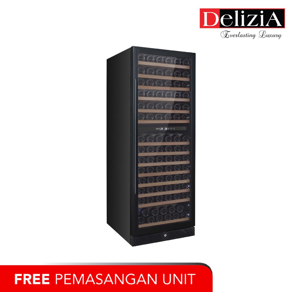 Jual DELIZIA Wine Cellar Dual Zone DWY172A7D15BK, 510 Liter / 172 Botol
