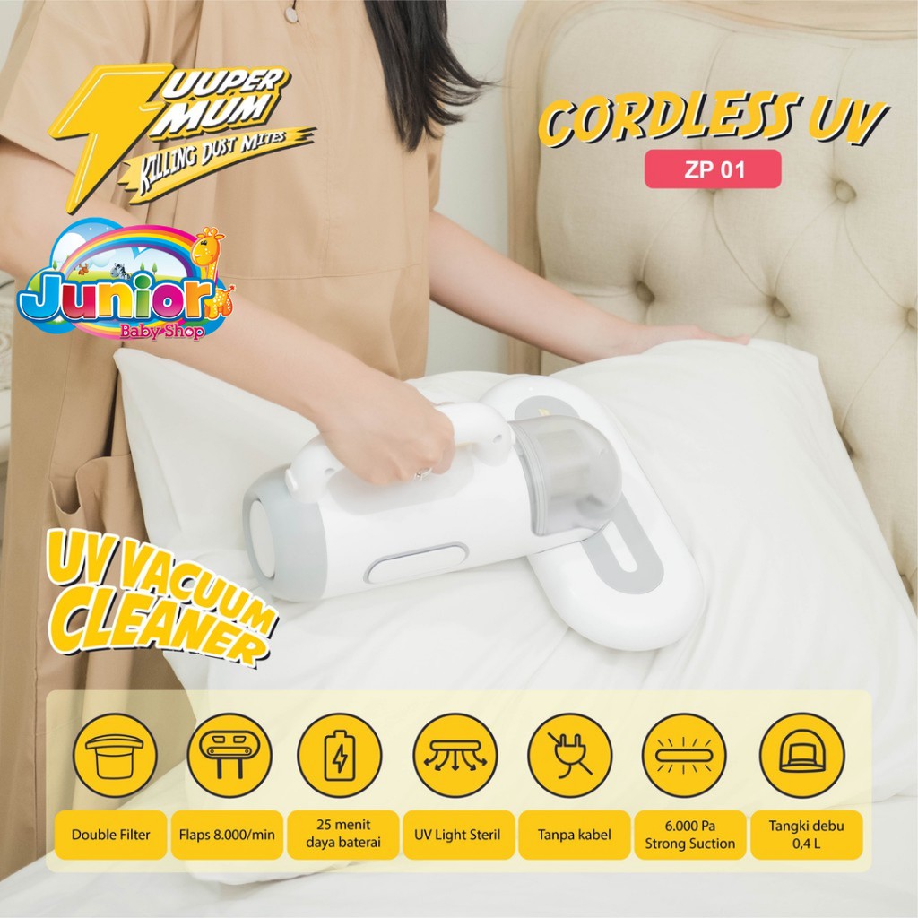 Jual TERMURAH!! Zuupermum ZP01 Cordless UV Vacuum Cleaner Penghisap