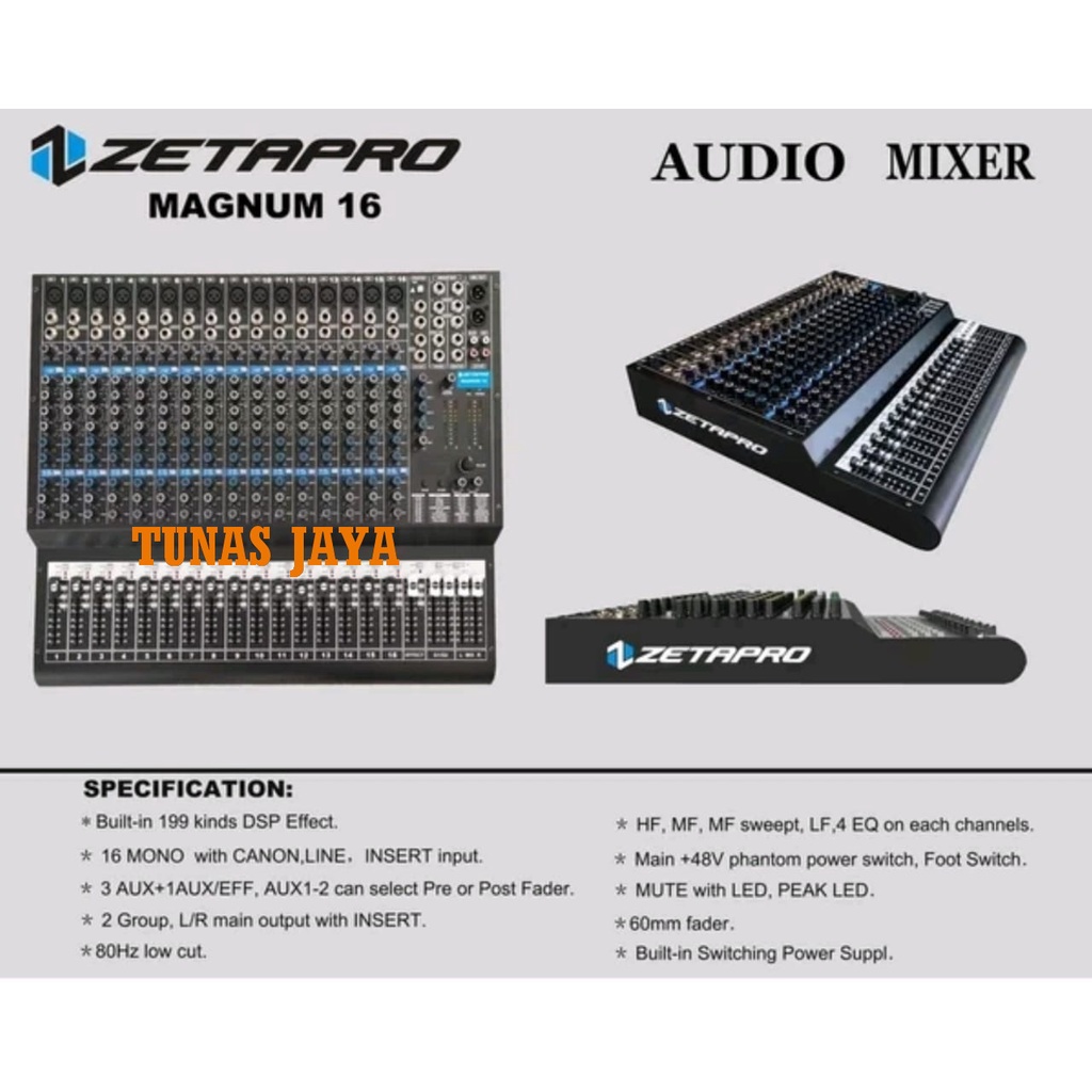 Jual MIXER AUDIO ZETAPRO MAGNUM16 MAGNUM 16 ORIGINAL 16 CHANNEL
