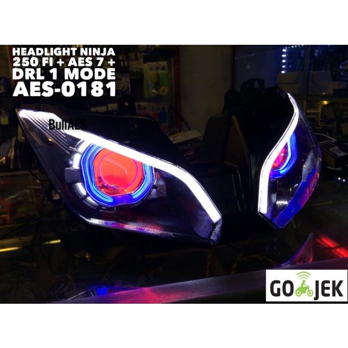 Jual headlamp ninja 250 fi dengan projector aes 7 stock ada Shopee