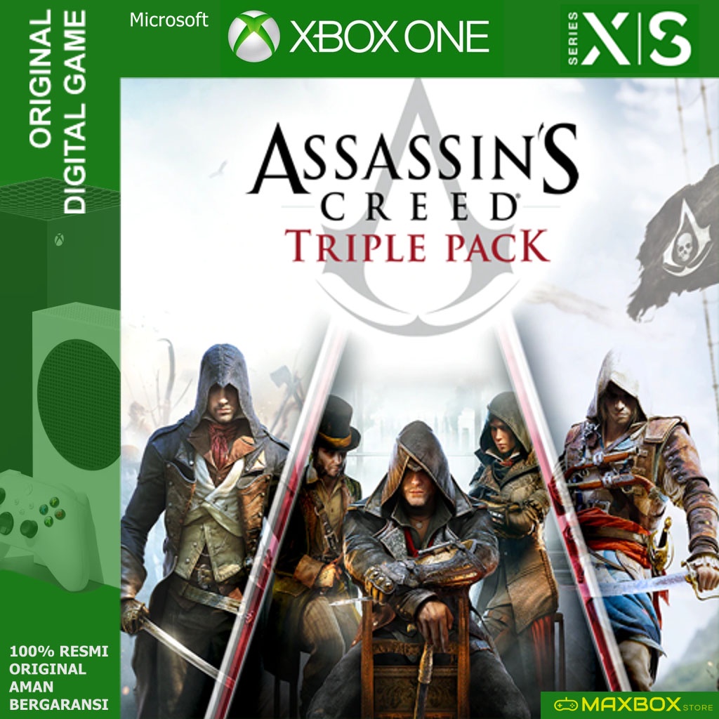 Jual Assassin's Creed Triple Pack Black Flag, Unity, Syndicate XBOX
