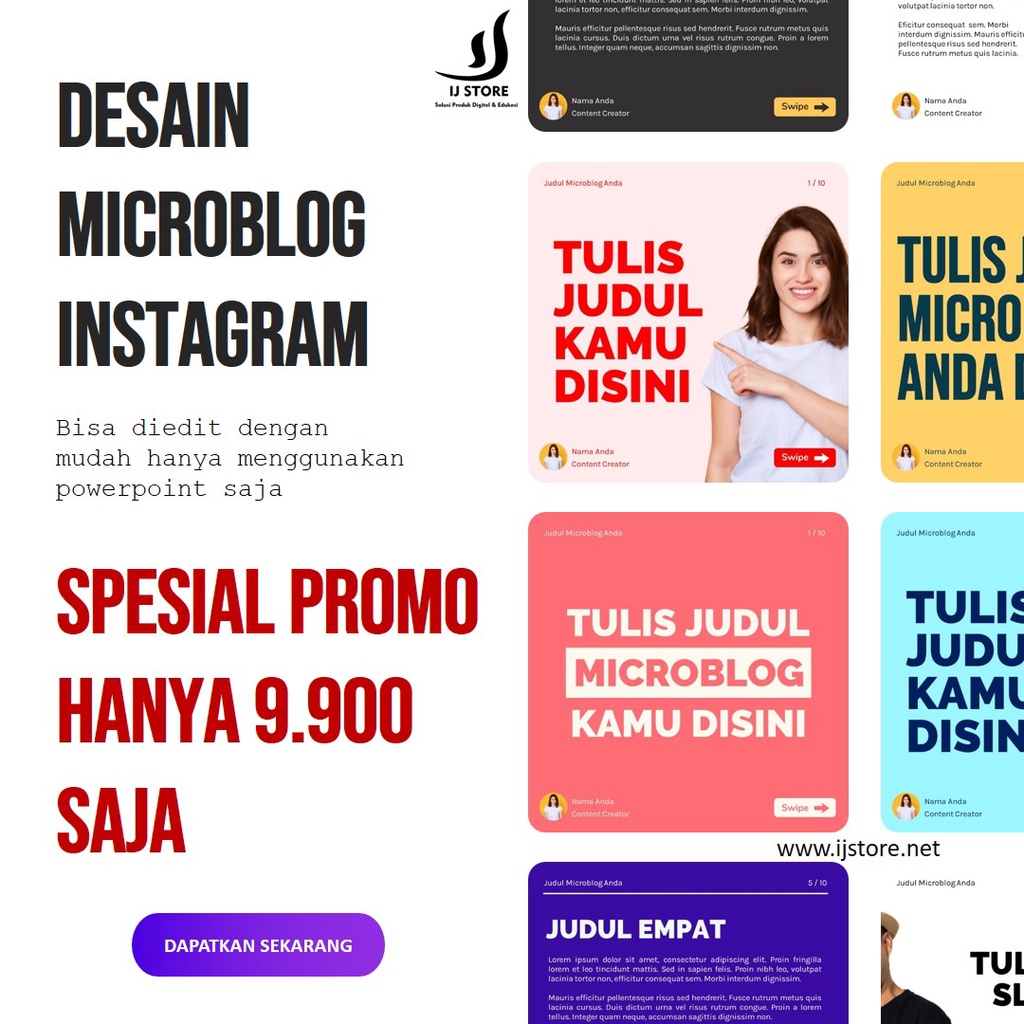 Jual TEMPLATE DESAIN INSTAGRAM , DESAIN MICROBLOG INSTAGRAM, TEMPLATE