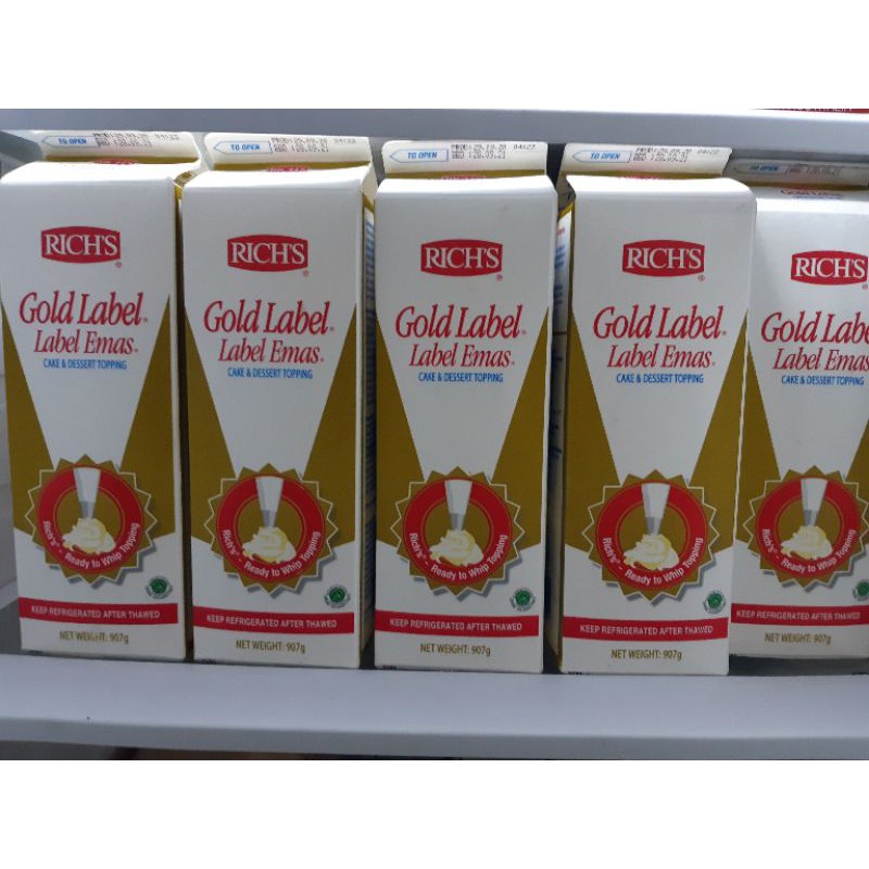 Jual richs gold whipping cream 907gr / rich's gold label whipping cream