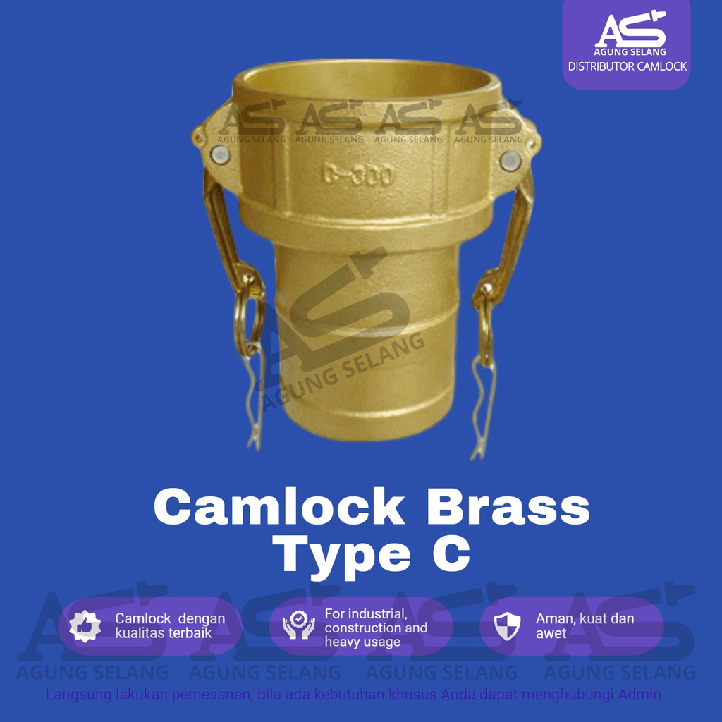 Jual Camlock C 2inch Brass Tipe C200 Hose Shank Coupler C 200 2