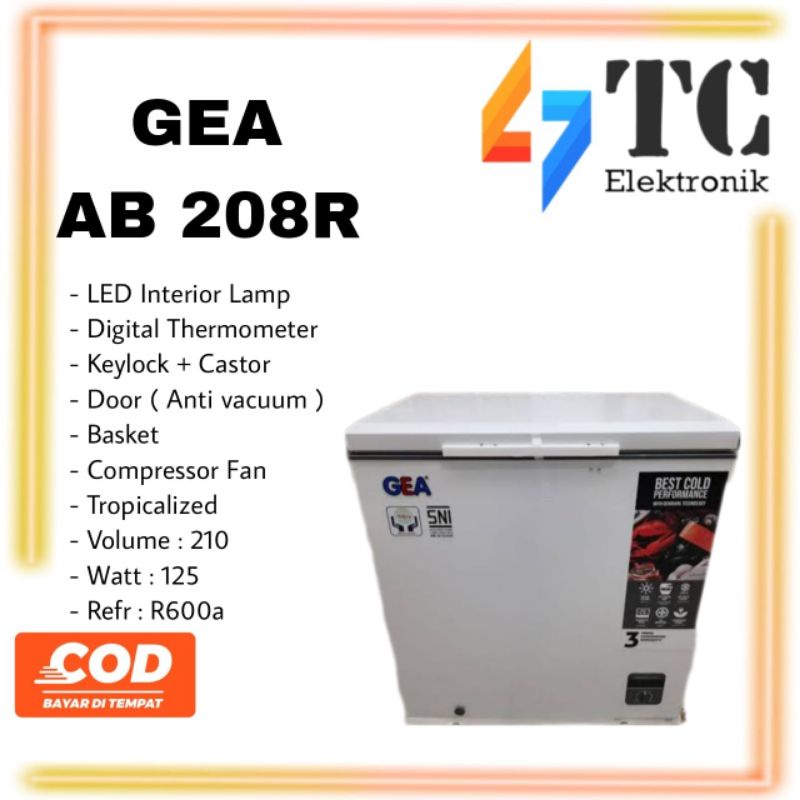 Jual Chest Freezer Gea AB 208R Lemari Pembeku Box 210 Liter Shopee Indonesia