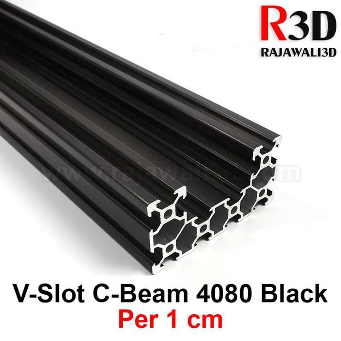 Jual V Slot Aluminium Profile Extrusion C Beam 4080 Black CNC Frame 1cm