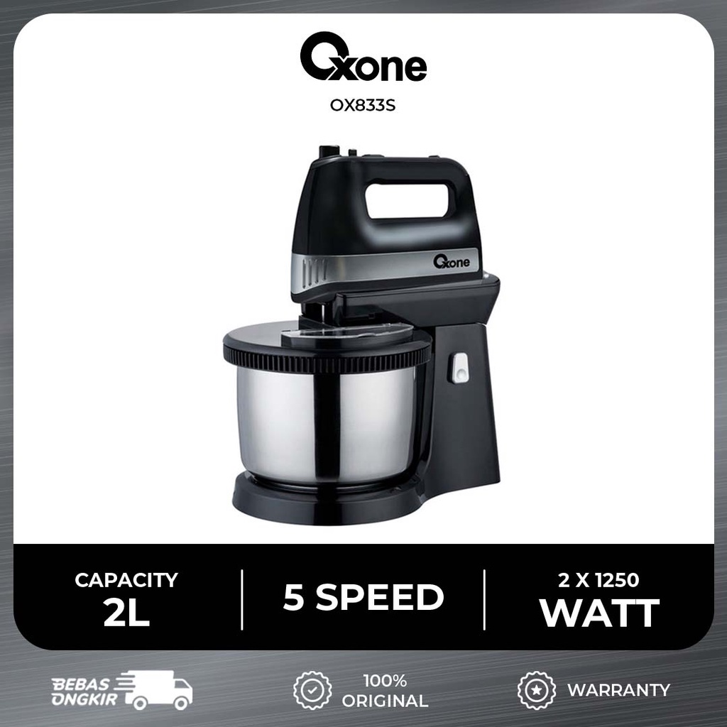 Jual OXONE OX833S Stand Mixer With Stainless Steel Rotaing Bowl/2 Liter