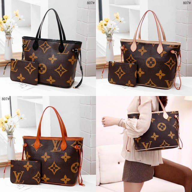 Jual Tas Louis Vuitton Giant Monogram Neverfull 807 CVB 11 batam impor
