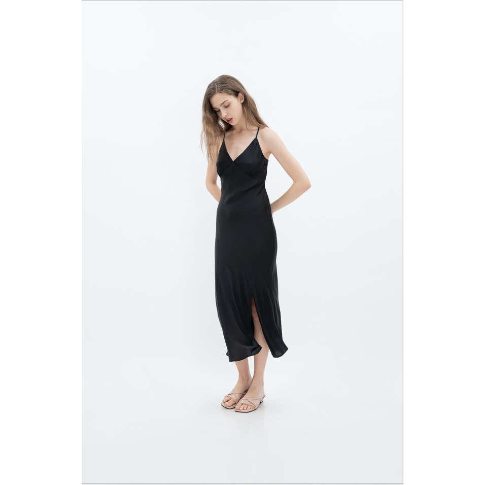 Jual Harra Silk V Neck Long Sleep Dress Shopee Indonesia