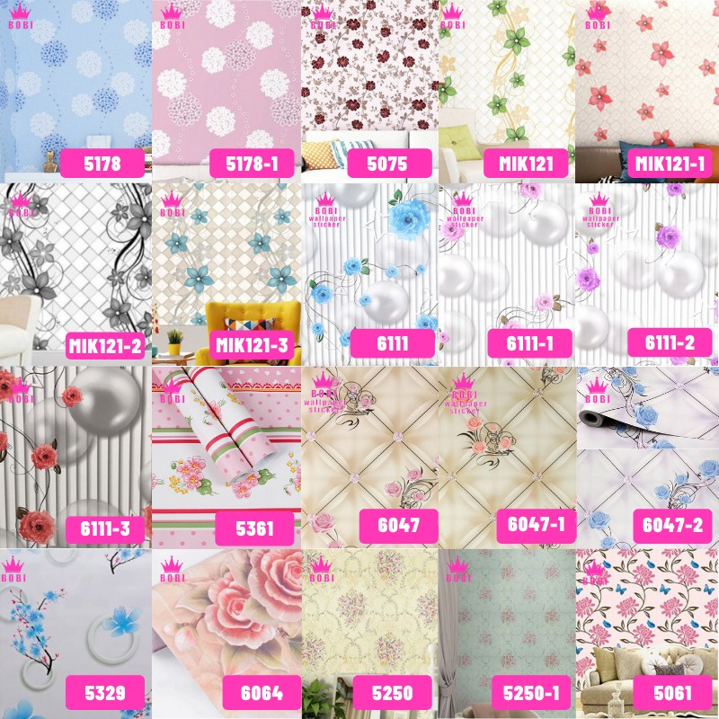 Jual Wallpaper Sticker 9mx45cm Merk BOBI/ Wallsticker Termurah