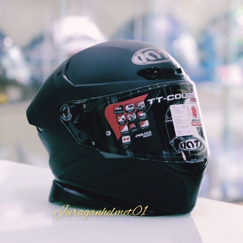 Jual helm full face kyt tt course black doff Matt originalhelm Kyt ttc