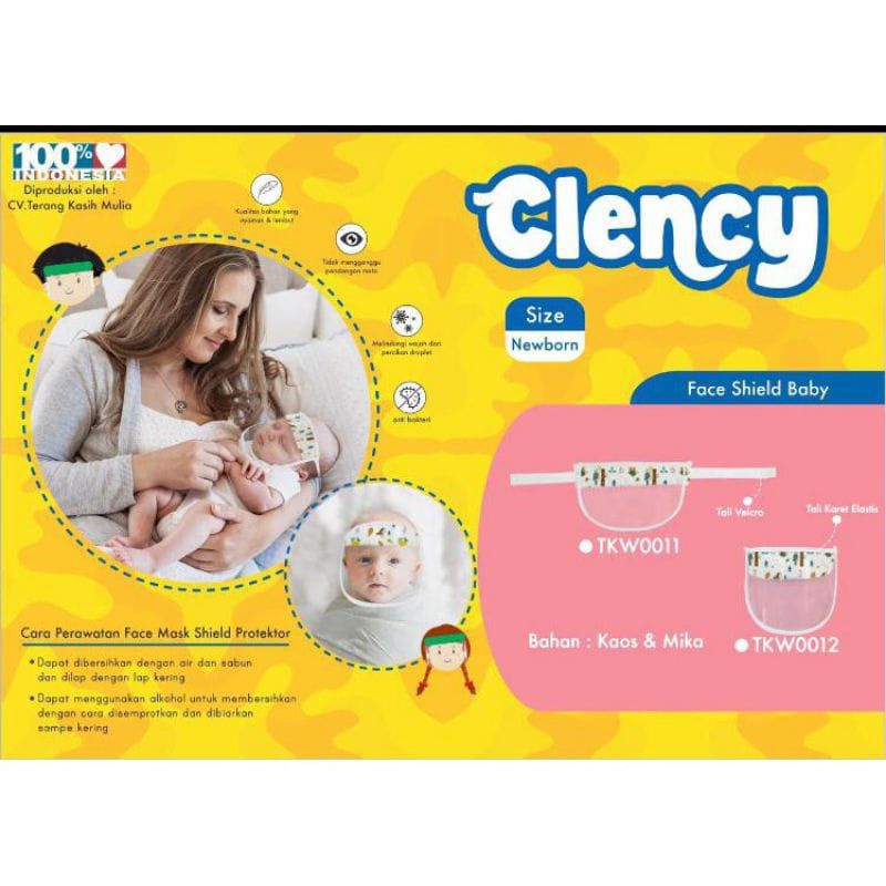 Jual Baby faceshield CLENCY bayi face shield alat pelindung diri