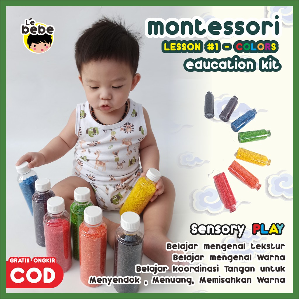 Jual Sensory Play Montessori Beras Warna / Mainan Edukasi Anak Bayi