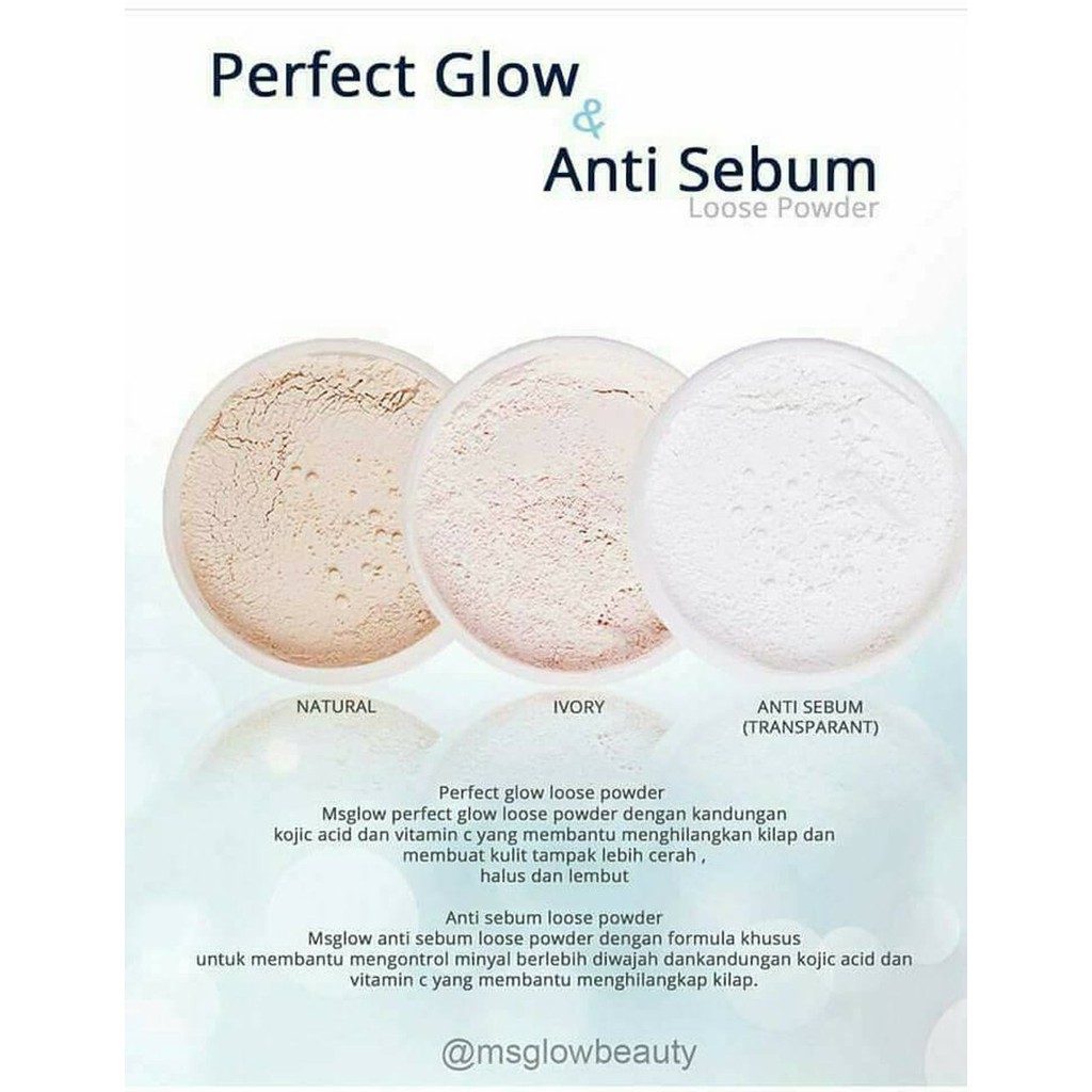 Jual Loose Powder Ms Glow / bedak ms glow Shopee Indonesia