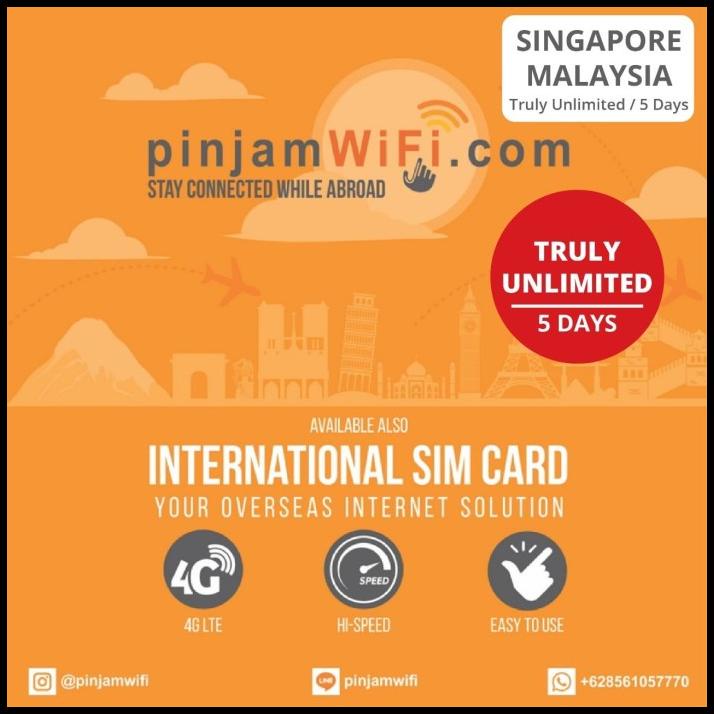 Jual Sim Card Singapore Malaysia Truly Unlimited 5 Days Simcard Singapura Shopee Indonesia