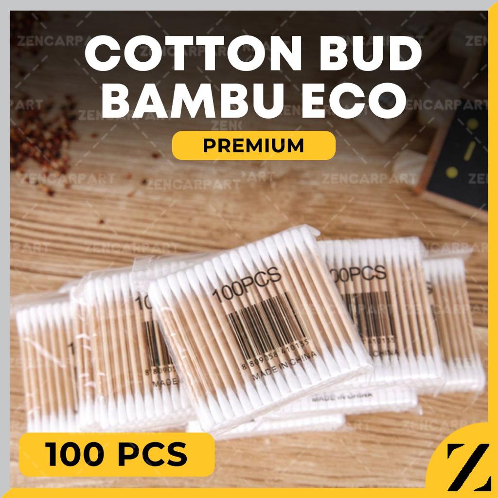 Jual Cotton Bud buds Swab Pembersih Korek Kuping telinga bambu kayu Refill Kapas Bamboo 1 pak
