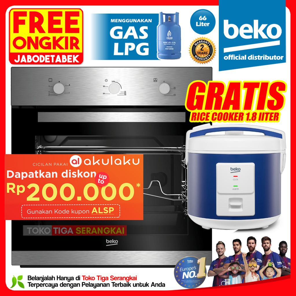 Jual Beko Built IN Oven Gas Tanam BIGT22102X (FREE ONGKIR JABODETABEK