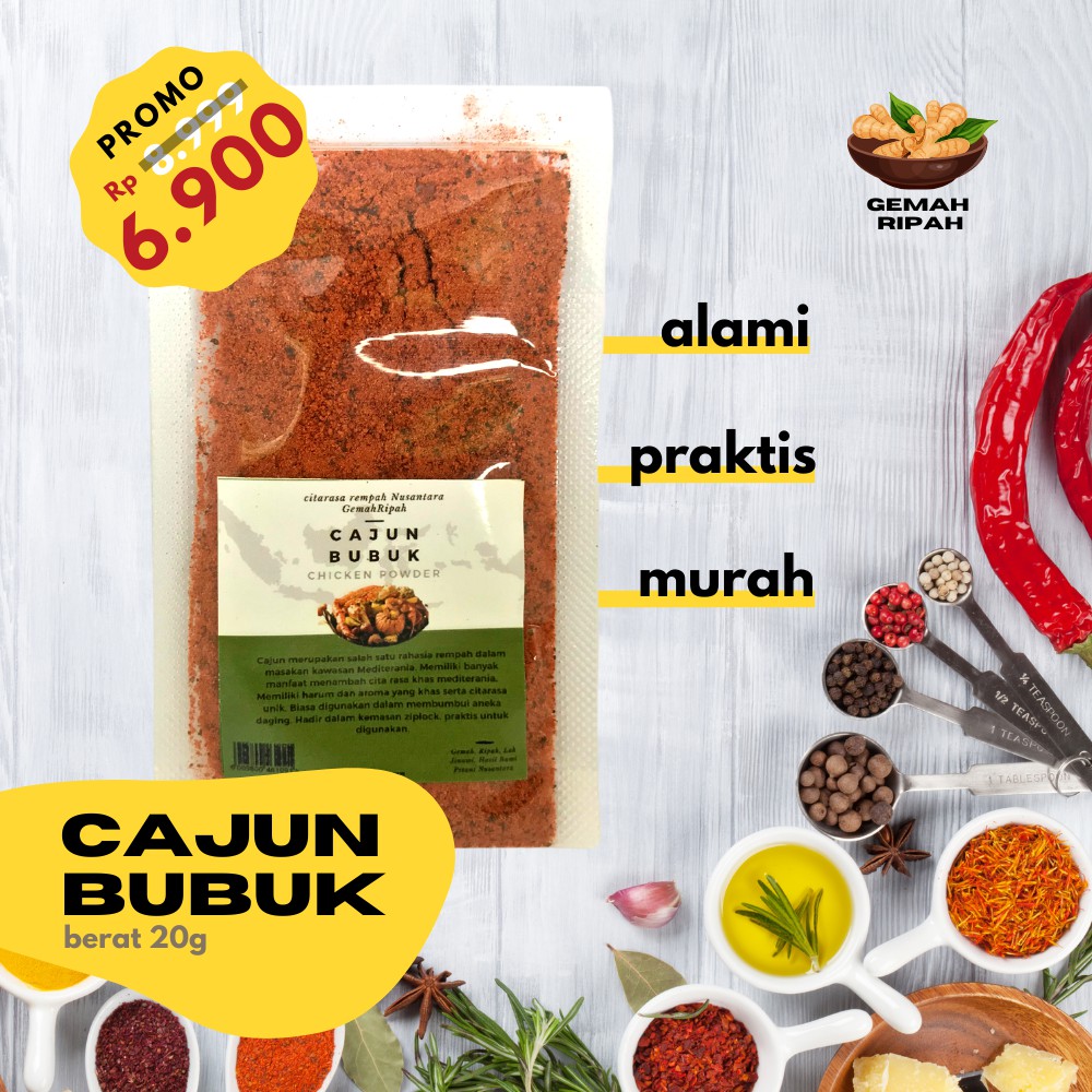 Jual Bumbu Cajun Bumbu Steak Bumbu Ayam Panggang Cajun Spice Cajun