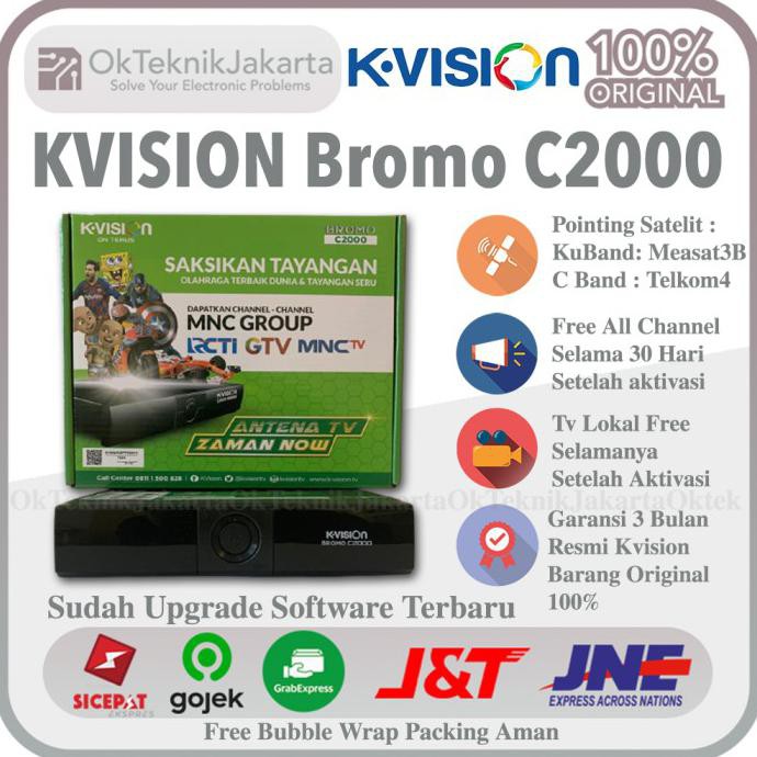 Jual Ready&Siapkirim Receiver Parabola KVision Bromo C2000 Hd C Band