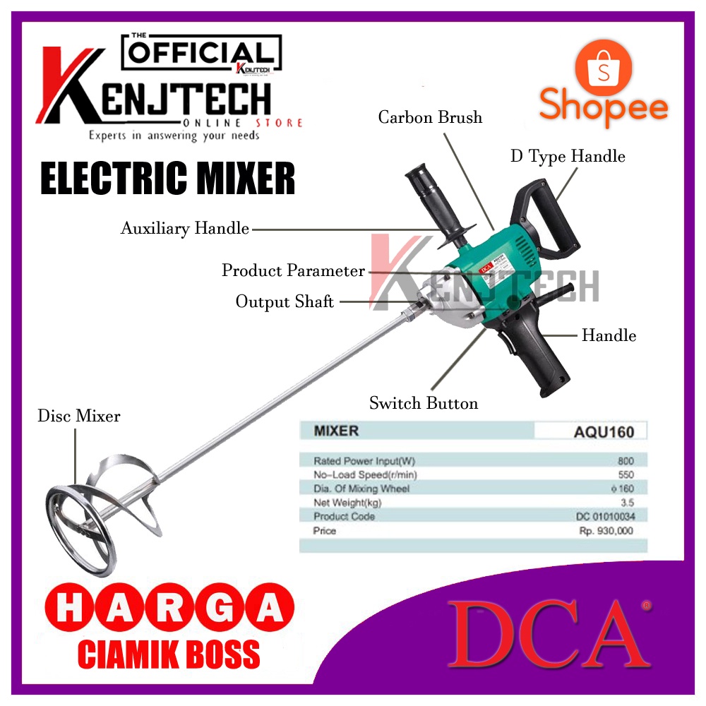 Jual Electric Hand Mixer DCA AQU 160 Bor Mixer Mesin Pengaduk Cat