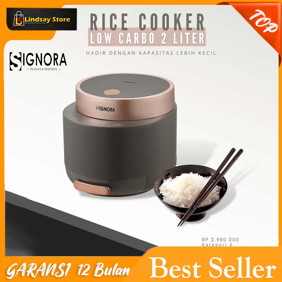 Jual SIGNORA RICE COOKER LOW CARBO 2 LITER PLUS BONUS RENDAH KARBOHIDRAT Shopee Indonesia