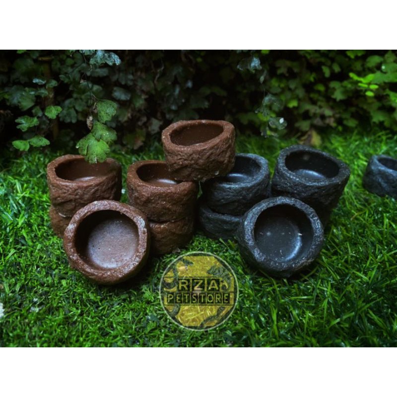 Jual waterdish reptile feeding dish reptile " WATERDISH CIRCLE ROCKS