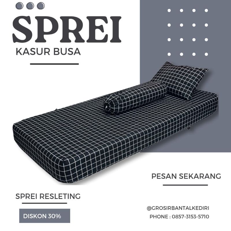 Jual Sprei Sarung Kasur Busa Resleting Single Bed ukuran 90x200 100x200