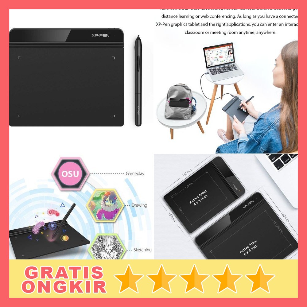 Jual XPPen Star G640 Sketch Graphics Digital Drawing Tablet with