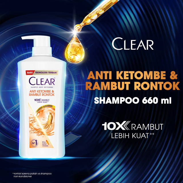 Jual CLEAR Shampoo Anti Ketombe & Rambut Rontok, diperkaya dengan