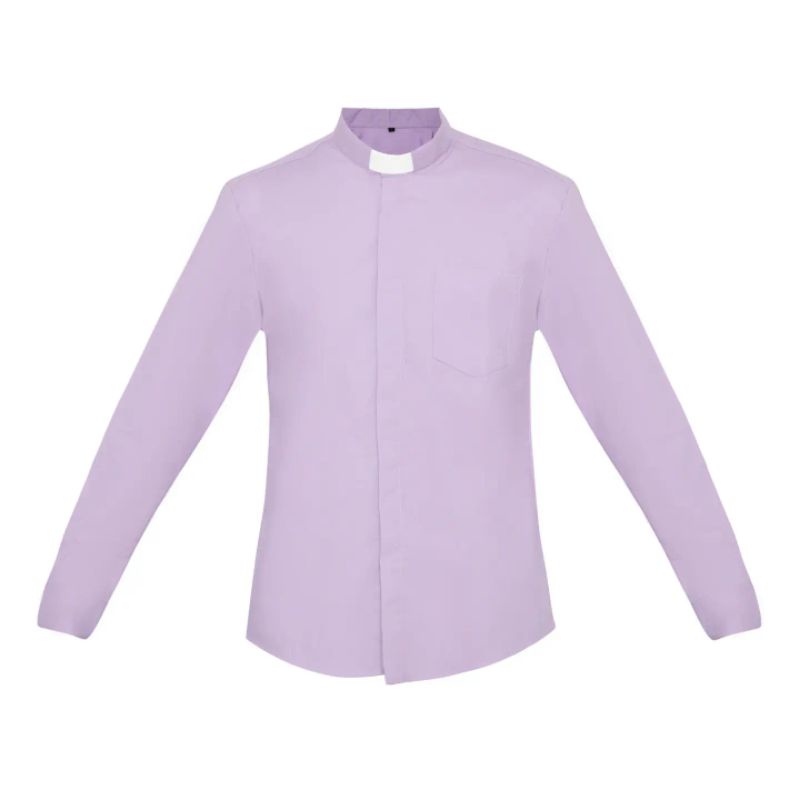 Jual Pendeta Kemeja Collar Lilac Polos Cotton Tropical Jos