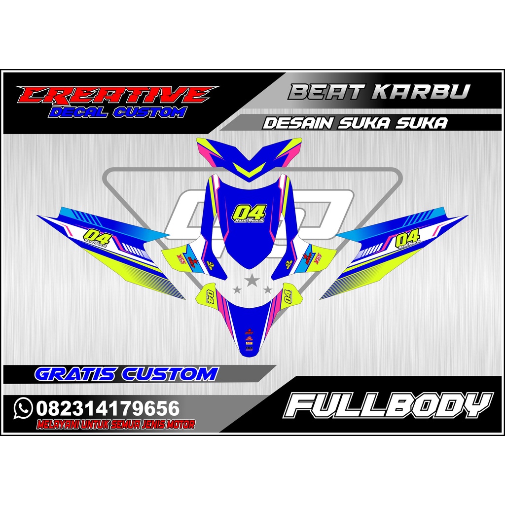 Jual decal beat karbu road race fullbody bisa request desain Shopee Indonesia