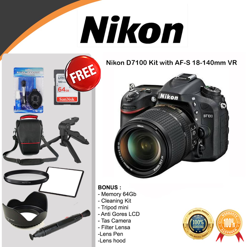 Jual NIKON DSLR D7100 KIT AFS 18140MM VR CAMERA GARANSI RESMI ALTA D