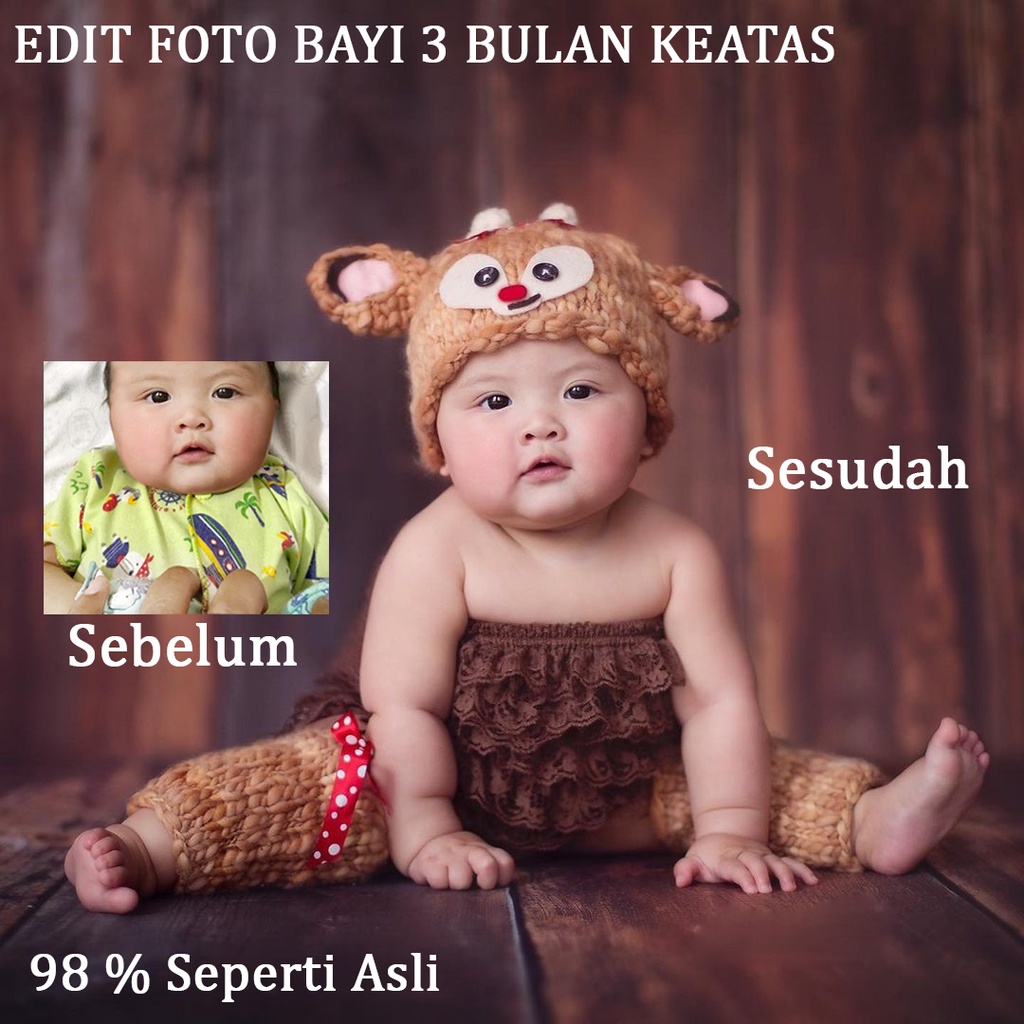 Jual 98 Seperti Asli Edit Foto Bayi 3 Bulan Keatas Ala Foto Studio