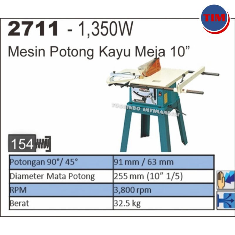 Jual 10" Mesin Potong Kayu Meja MAKITA 2711 / Powerfull Table Saw