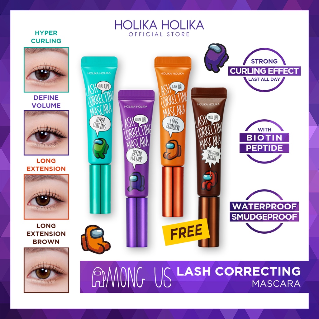 Jual Holika Holika x Among Us Lash Correcting Mascara Brown Mascara Set Shopee Indonesia