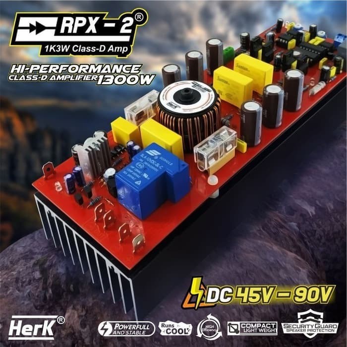 Jual KIT MONO BLOCK POWER AMPLIFIER CLASS D 1300W HERK RPX2 KLASS D