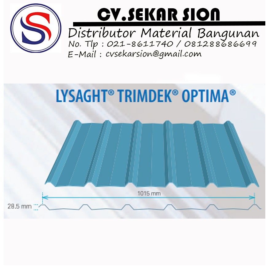 Jual Atap Zincalume Lysaght KLIPLOK OPTIMA 1015 Mm Sekar Sion