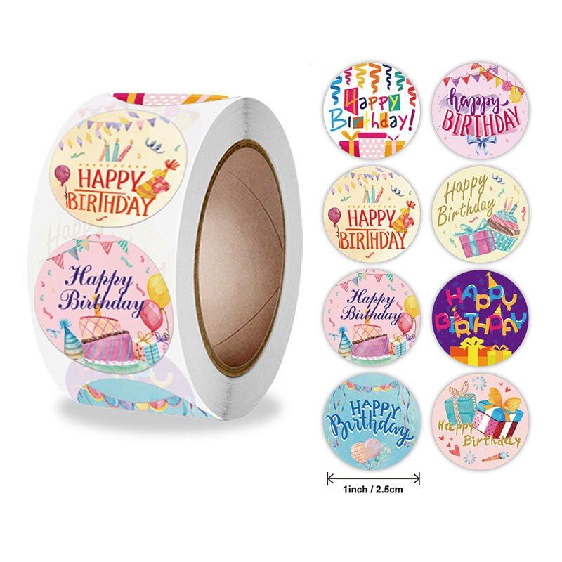Jual Stiker Label "Happy Birthday" Design Lucu Buat Kado/Kartu Ucapan/Souvenir Shopee Indonesia