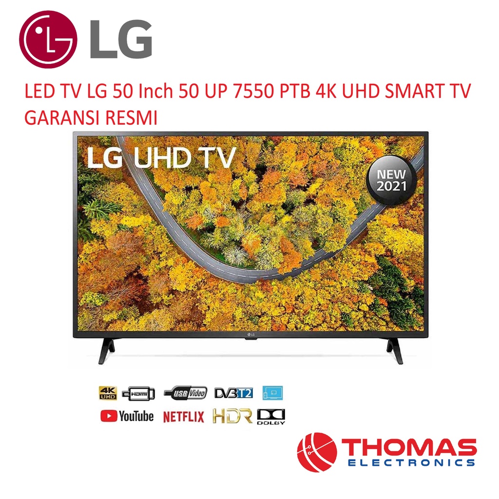 Jual LED TV LG 50 Inch 50 UP 7550 PTB 4K UHD SMART TV GARANSI RESMI